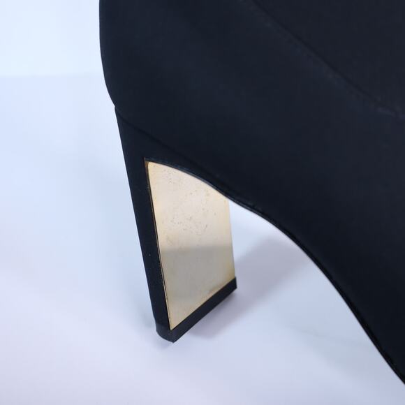 MARION PARKE Malone Heeled Boot Black Thigh High Stretch Crepe Women's 36/US 6 - Picture 6 of 9